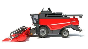 Combine Harvester 3D rendering on white background photo