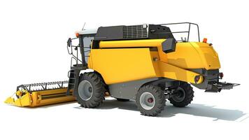 Combine Harvester 3D rendering on white background photo