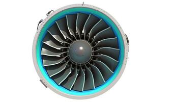 aeronave turboventilador motor 3d representación foto