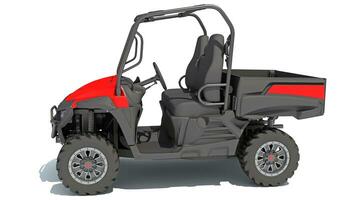 UTV Utility Vehicle 3D rendering on white background photo