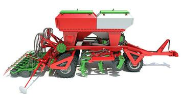 Seeder Planter drill Machine farm equipment 3D rendering on white background photo