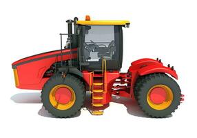 Farm Tractor 3D rendering on white background photo