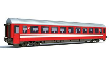 Passenger Train 3D rendering on white background photo