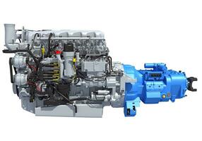 Truck Engine 3D rendering on white background photo