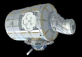 Service Module of ISS International Space Station 3D rendering on black background photo