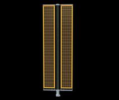 Solar Array Panel 3D rendering on black background photo