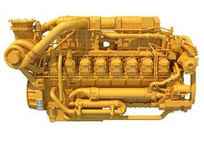 Marine Propulsion Engine 3D rendering on white background photo