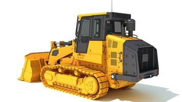 Dozer heavy construction machinery 3D rendering on white background photo