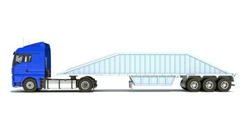 Truck with Bottom Dump Trailer 3D rendering photo