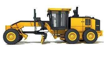 Motor Grader heavy construction machinery 3D rendering on white background photo