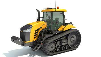 Farm Tractor 3D rendering on white background photo