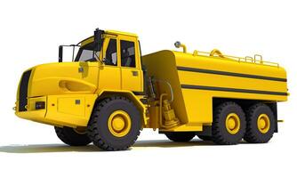 Water Delivery Truck 3D rendering on white background photo