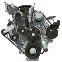 V8 Car Engine 3D rendering on white background photo