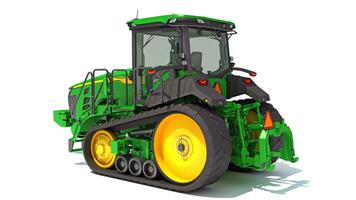 3D rendering of Farm Tractor model on white background photo