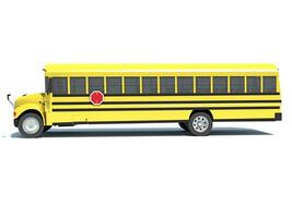 School Bus 3D rendering on white background photo