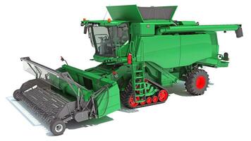 Combine Harvester 3D rendering on white background photo