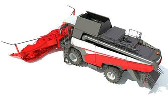 Combine Harvester 3D rendering on white background photo