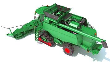 Combine Harvester 3D rendering on white background photo
