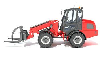 Telehandler heavy construction machinery 3D rendering on white background photo