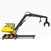 Forest Machine Loader 3D rendering on white background photo