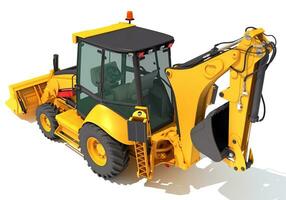 Wheel Loader construction machinery 3D rendering on white background photo