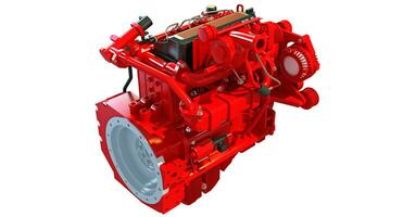 Engine for agriculture, construction, mining, oil, gas, and rail 3D rendering on white background photo