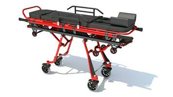 Medical Stretcher Trolley 3D rendering on white background photo