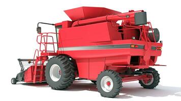 Combine Harvester farm equipment 3D rendering on white background photo