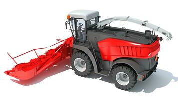 Combine Harvester 3D rendering on white background photo