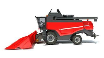 Combine Harvester 3D rendering on white background photo