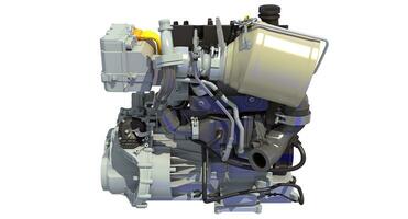 Car Engine 3D rendering on white background photo