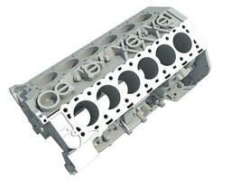 V12 Engine Block vehicle part 3D rendering on white background photo