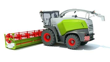 Combine Harvester farm equipment 3D rendering on white background photo