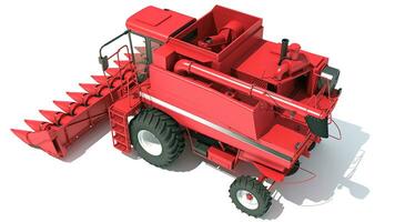 Farm Combine Harvester 3D rendering on white background photo