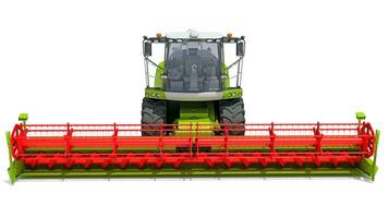 Combine Harvester farm equipment 3D rendering on white background photo