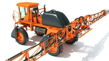 Self Propelled Farm Sprayer 3D rendering on white background photo