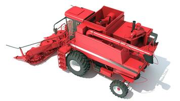 Farm Combine Harvester 3D rendering on white background photo