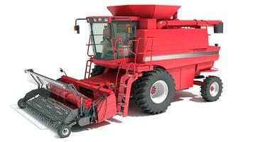 Combine Harvester farm equipment 3D rendering on white background photo