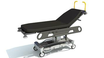 Medical Stretcher Trolley 3D rendering on white background photo