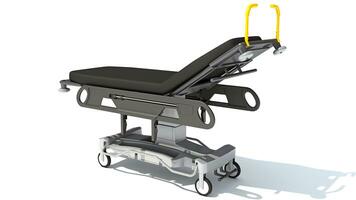 Medical Stretcher Trolley 3D rendering on white background photo