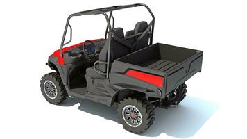 UTV Utility Vehicle 3D rendering on white background photo