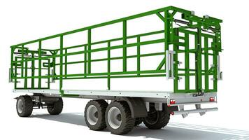 Farm Trailer 3D rendering on white background photo