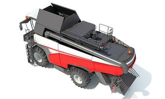 Combine Harvester 3D rendering on white background photo