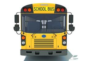 School Bus 3D rendering on white background photo