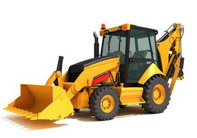 Wheel Loader construction machinery 3D rendering on white background photo