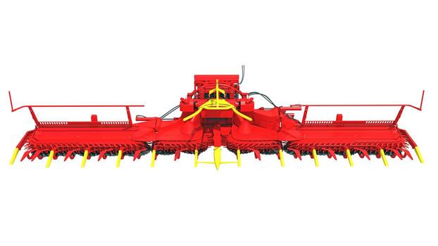 Combine Harvester Threshing Header 3D rendering on white background photo