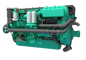 Marine Propulsion Engine for Ships, Yachts and Boats 3D rendering photo