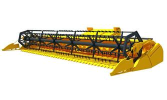 Farm Combine Harvester Threshing Header 3D rendering on white background photo