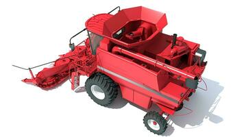 Combine Harvester farm equipment 3D rendering on white background photo