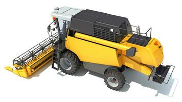 Combine Harvester 3D rendering on white background photo